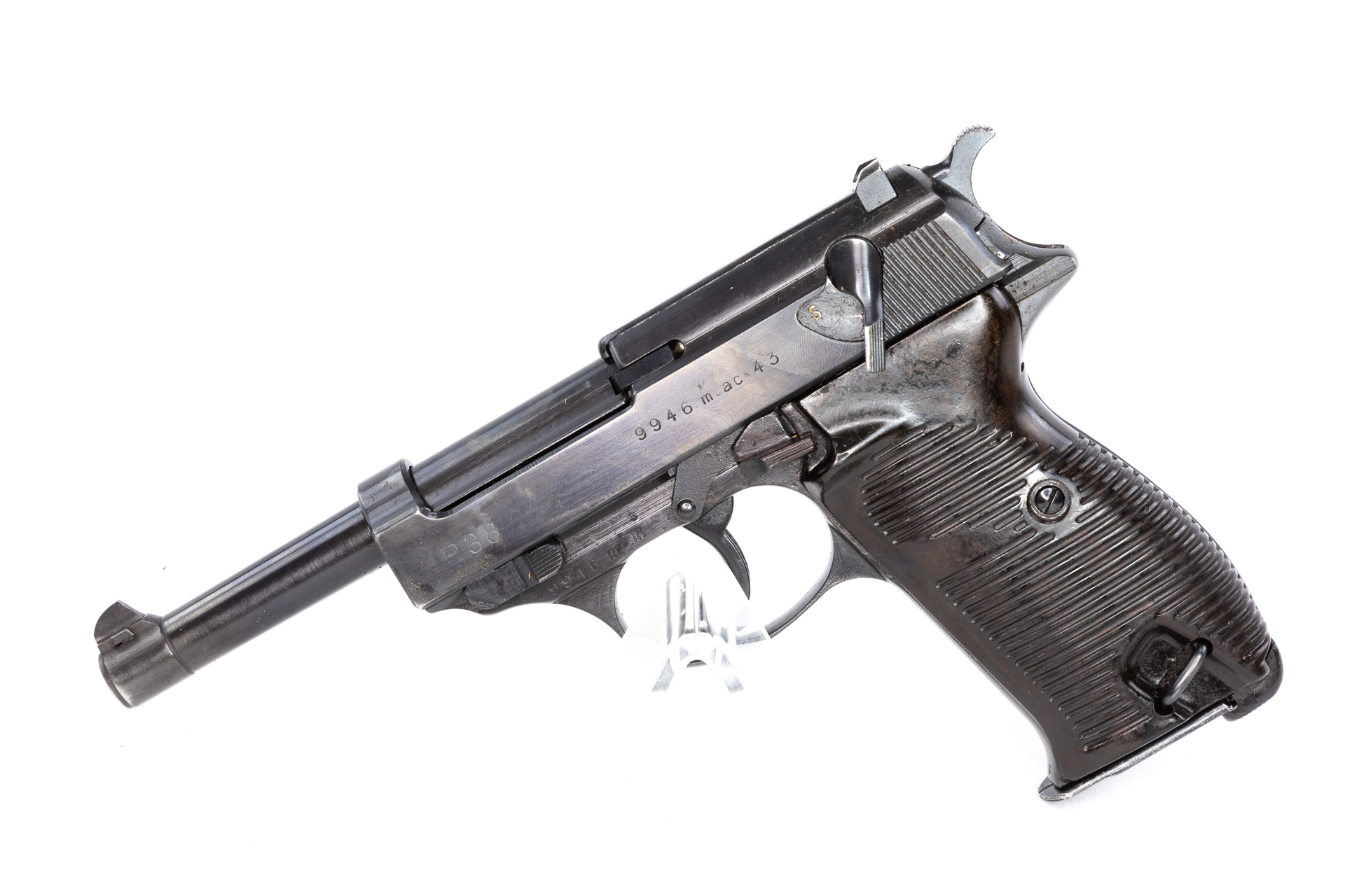 gebr. WALTHER P38 ac43 mit Ledertasche und Reservemagazin, Zustand: Gut